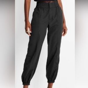 Future Collective Women's High-Rise Nylon Track Pants -  Black Sz M